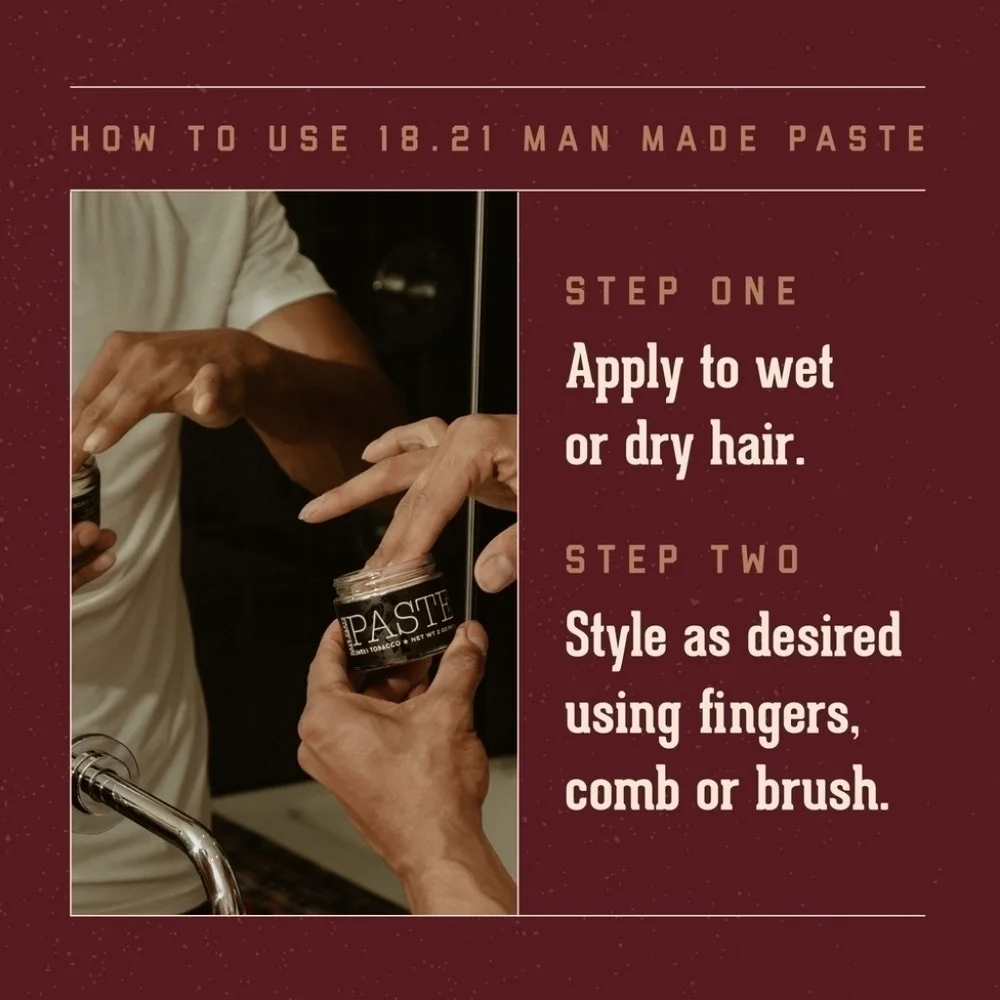 18.21 Man Made Hair Styling Paste Sweet Tobacco 2 oz